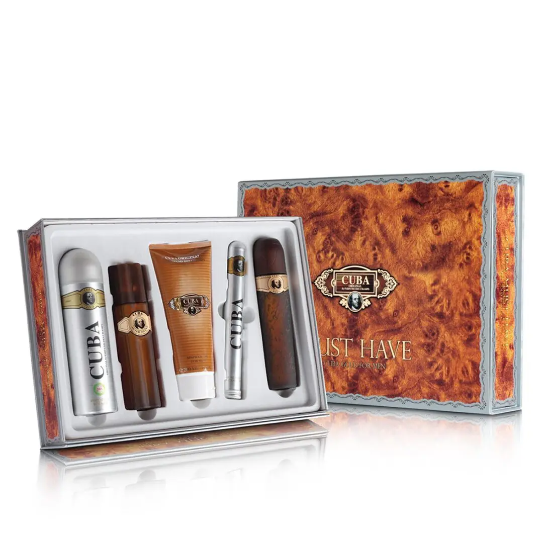 (plu02081) - Set Cuba Gold, PC Design, Apa de Toaleta - 100ml + After Shave - 100ml + Apa de Toaleta - 35ml + Gel de Dus - 200ml + Deo - 200ml