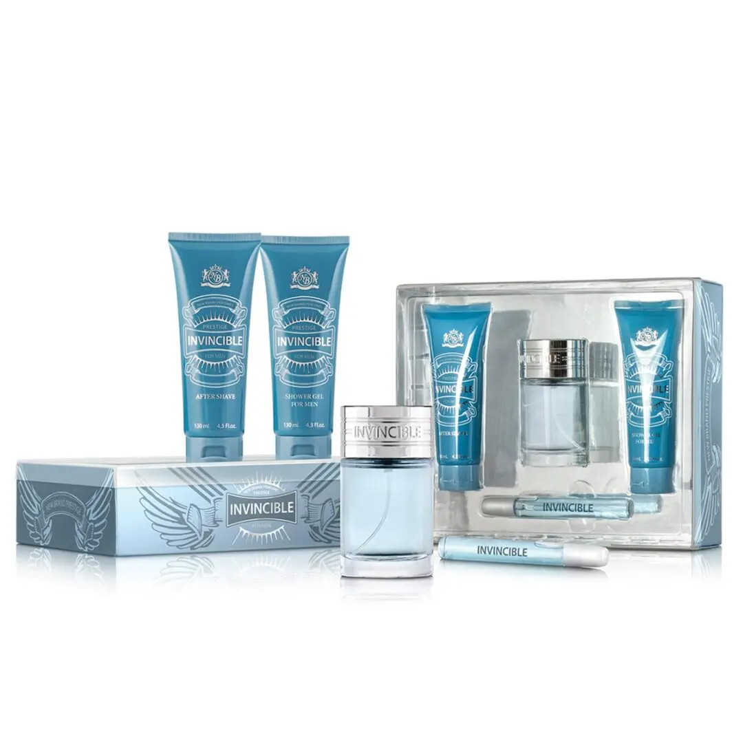 (plu02136) - Set NB Invincible, PC Design, Apa de Toaleta - 100ml + Apa de Toaleta - 15ml + Gel de Dus - 130ml + After Shave - 130ml