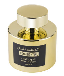 (plu00063) - Apa de Parfum Confidential Private Gold, Lattafa, Barbati - 100ml