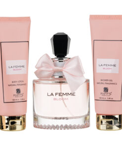 (plu00068) - Set Cadou La Femme Bloom Apa de Parfum 100ml + Gel De Dus 100ml + Lotiune de corp 100ml, Riiffs