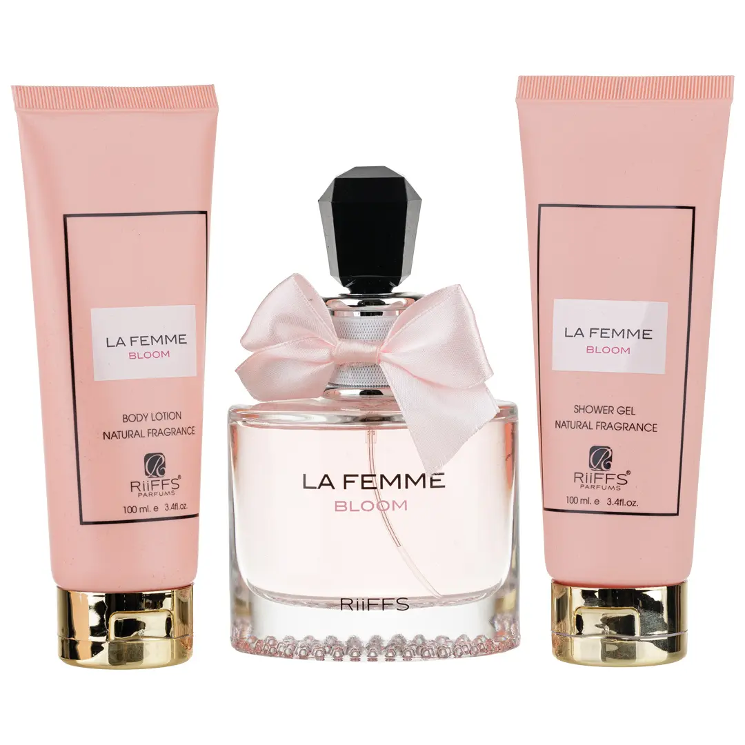 (plu00068) - Set Cadou La Femme Bloom Apa de Parfum 100ml + Gel De Dus 100ml + Lotiune de corp 100ml, Riiffs