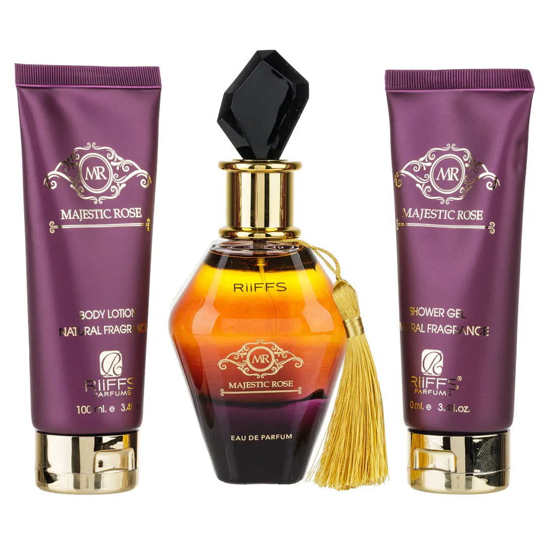 (plu00053) - Set Cadou Majestic Rose Apa de Parfum 100ml + Gel De Dus 100ml + Lotiune de corp 100ml, Riiffs