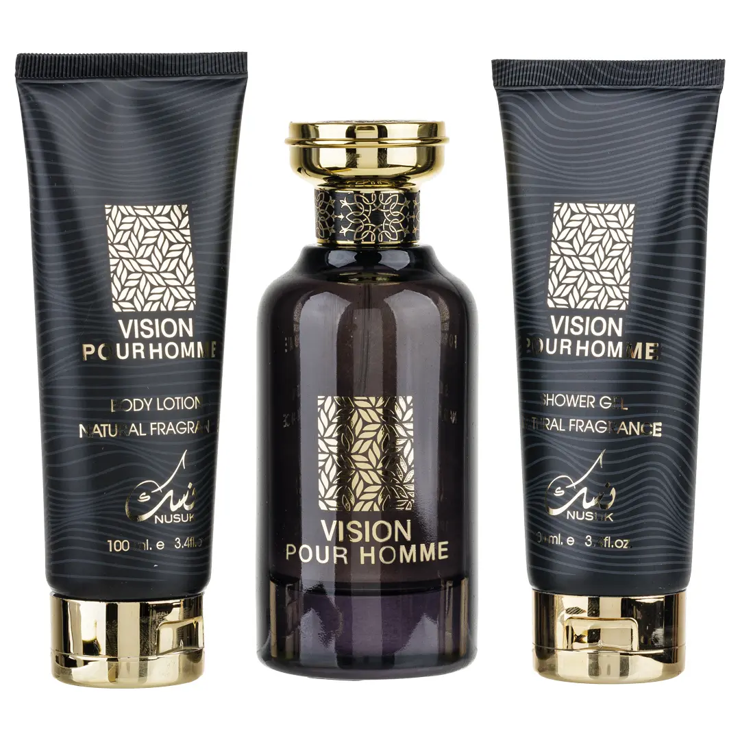 (plu00001) - Set Cadou Vision Pour Homme Apa de Parfum 100ml + Gel De Dus 100ml + Lotiune de corp 100ml, Nusuk